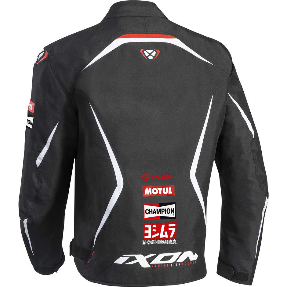 Ixon MATRIX EVO Fabric Motorcycle Jacket Black White Red