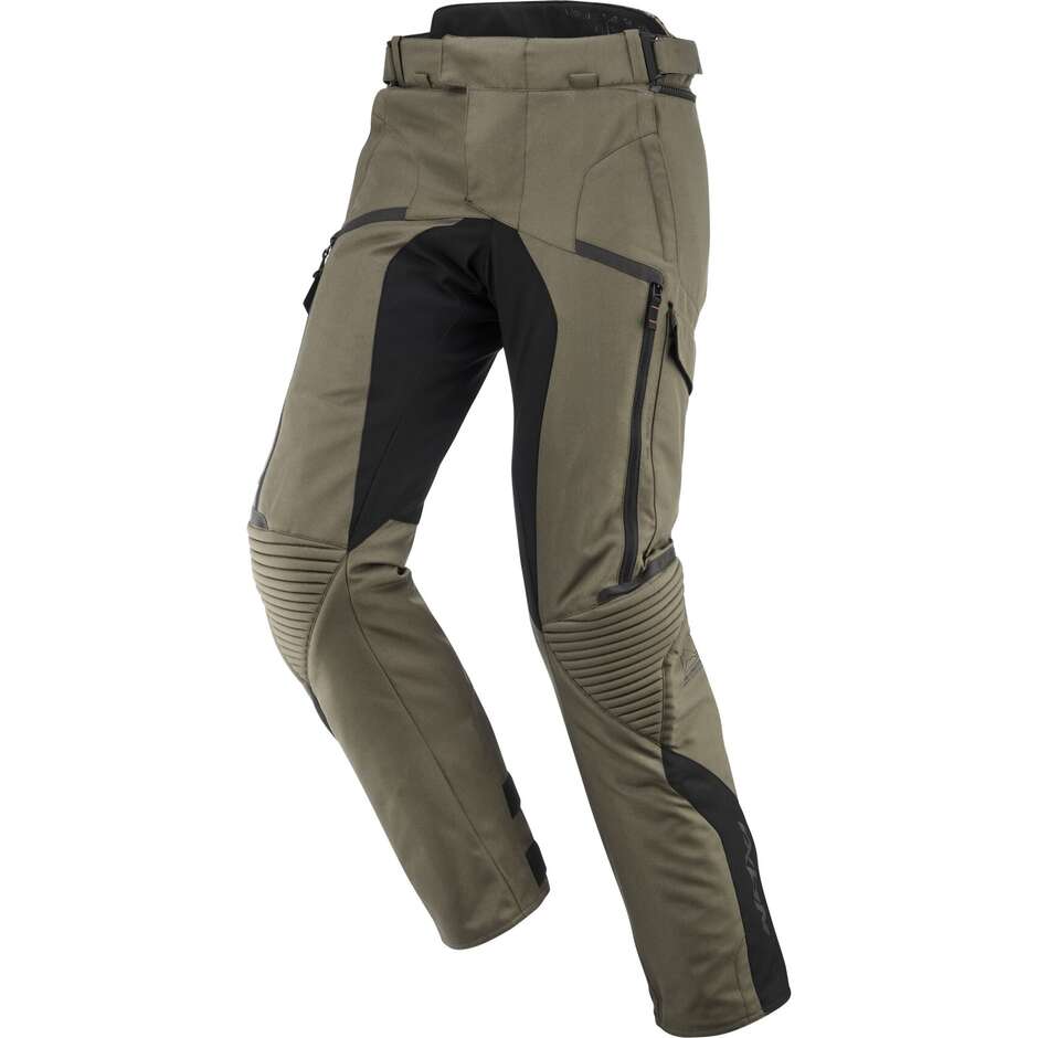 Ixon MIDGARD PT Touring Motorradhose Khaki Schwarz