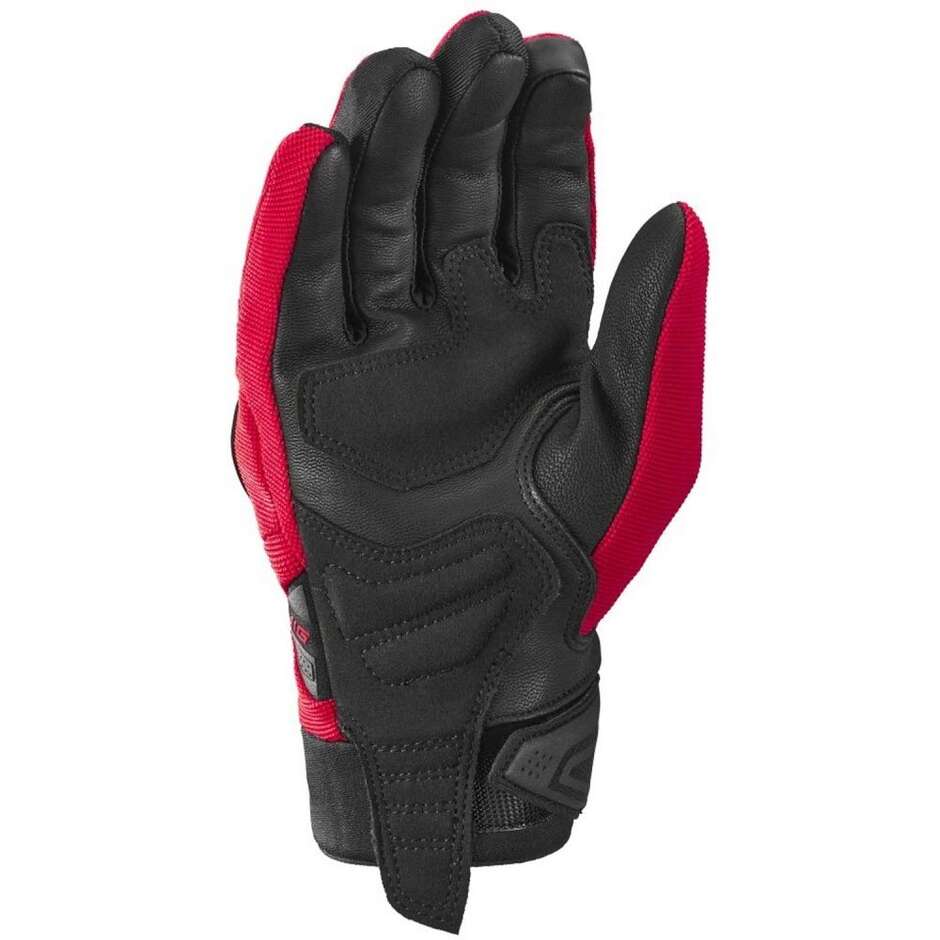 Ixon MIG 2 Red Black Leather and Fabric Motorcycle Gloves