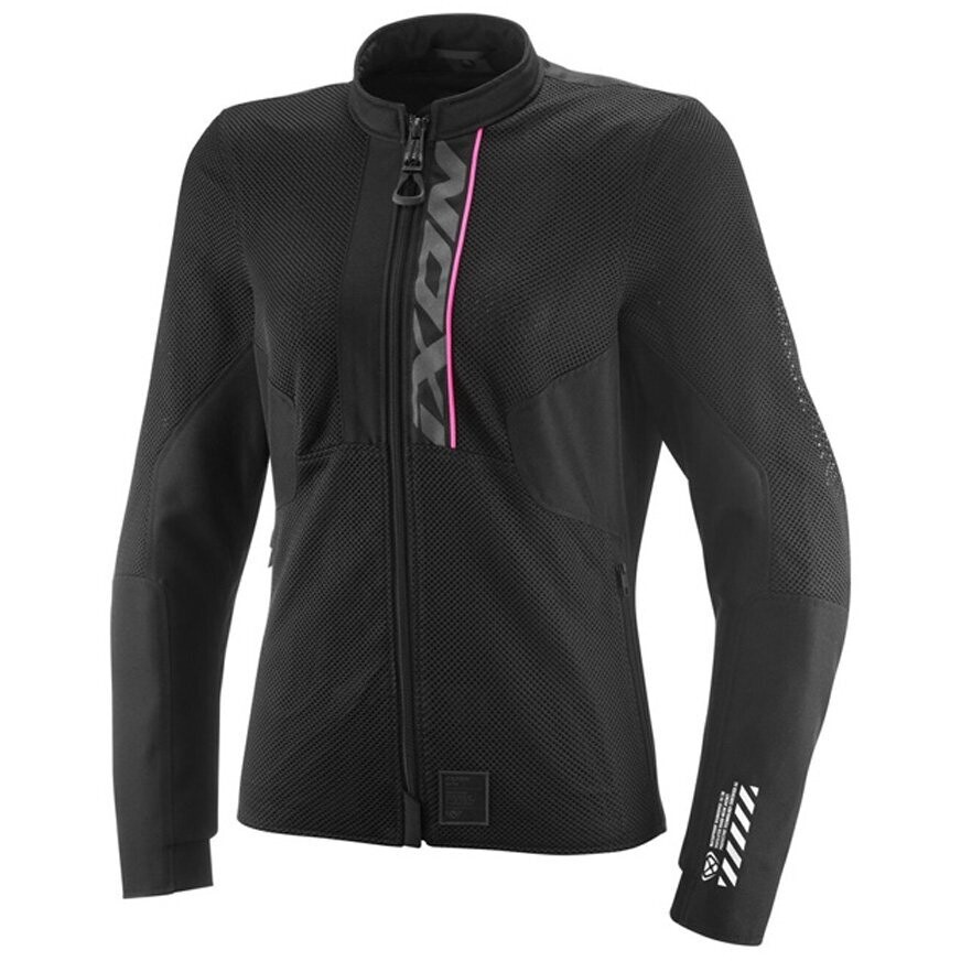 Ixon OSTRO LADY Women's Summer Motorcycle Jacket, Black and Bright Pink
