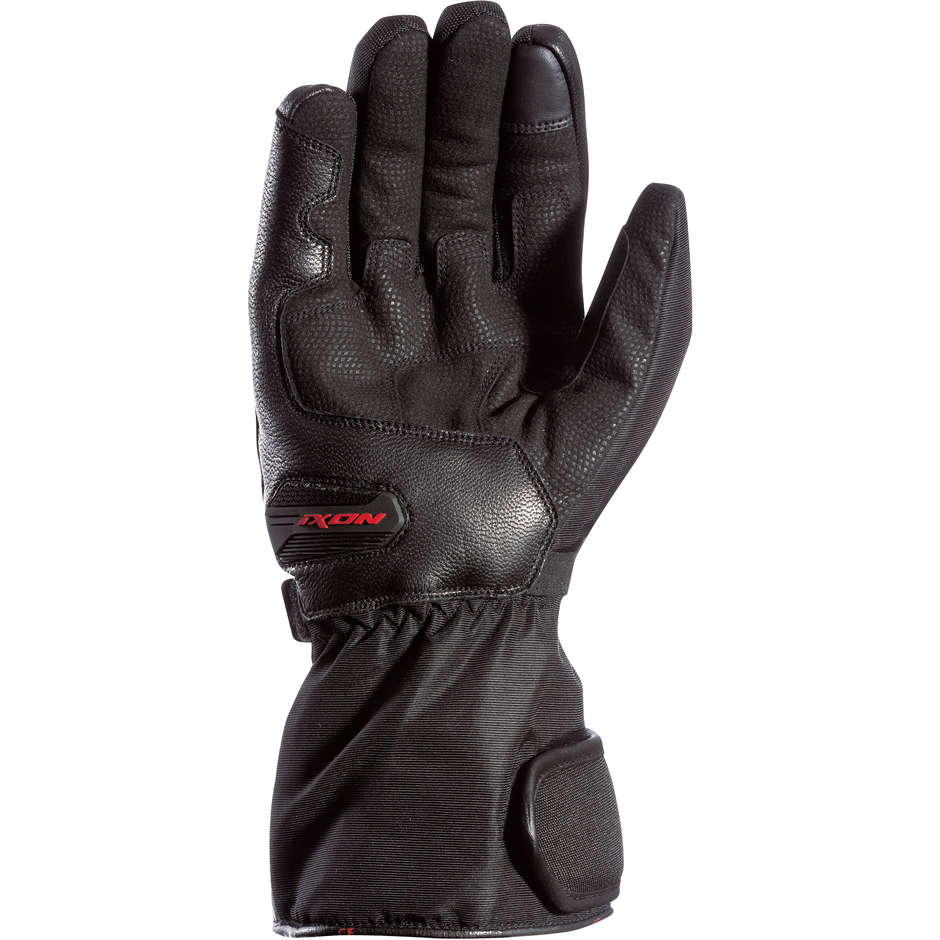 Ixon PRO ATOM Black Motorcycle Gloves in Fabric and Leather Waterproof