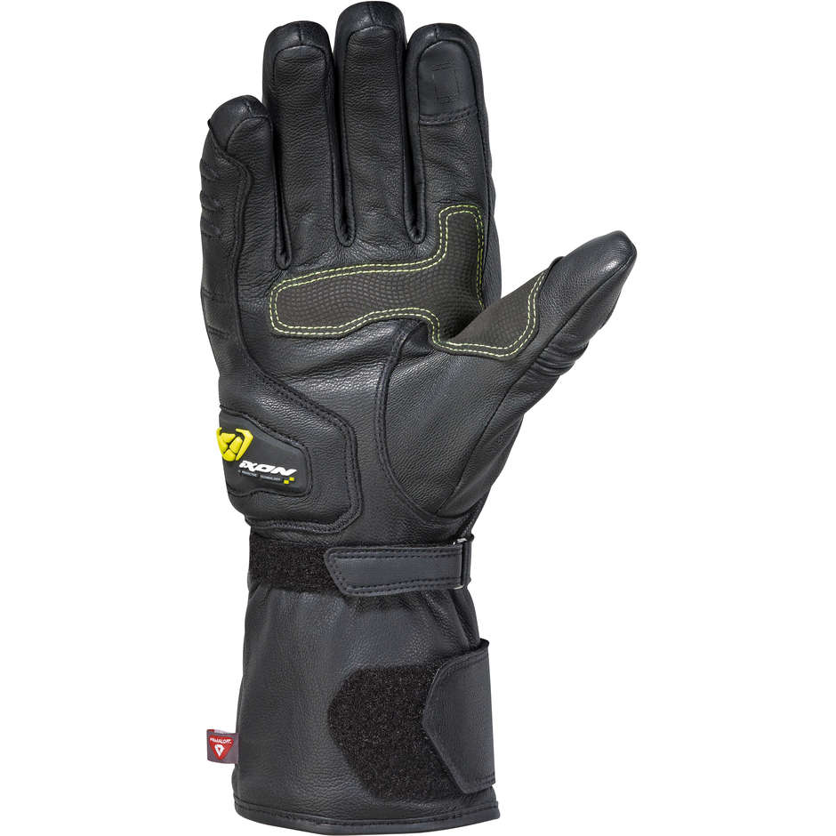 Ixon PRO CONTINENTAL Leather and Fabric Motorcycle Gloves Black Yellow Vivo