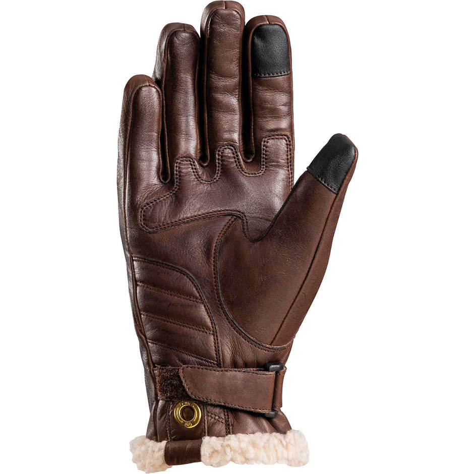 Ixon PRO CUSTOM L Brown Custom Leather Motorcycle Gloves