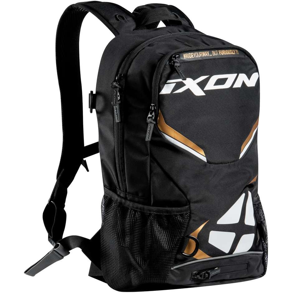 Ixon R-TENSION 23 Motorcycle Backpack Black White Gold