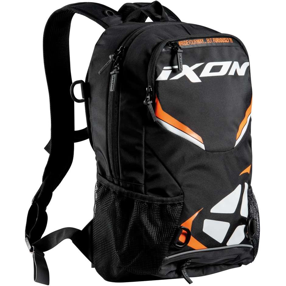 Ixon R-TENSION 23 Motorradrucksack Schwarz Weiß Orange