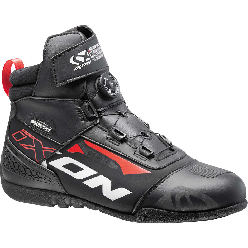 Ixon RANKER WP Sport Motorcycle Shoes Black White Red