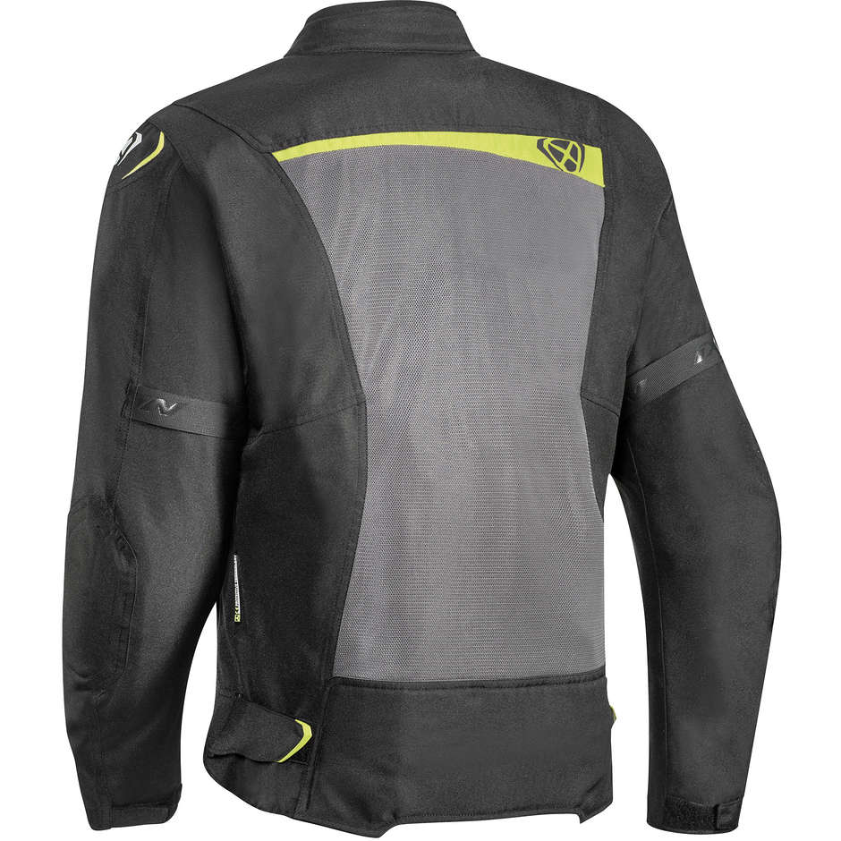 Ixon Raptor 3 Layer Fabric Motorcycle Jacket Black Gray Yellow