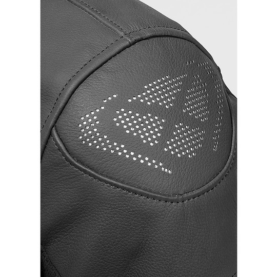Ixon RHINO Perforated Leather Motorcycle Jacket Black White