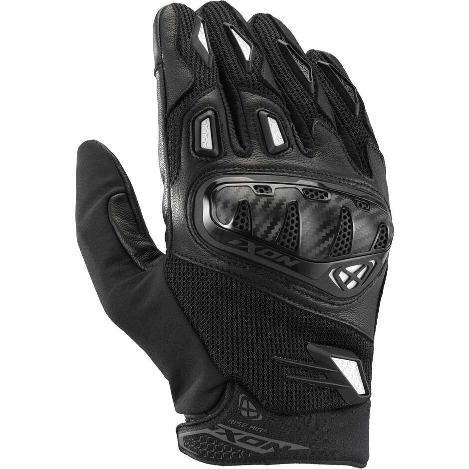 Ixon RISE AIR 2 Leder Motorradhandschuhe Schwarz Weiß