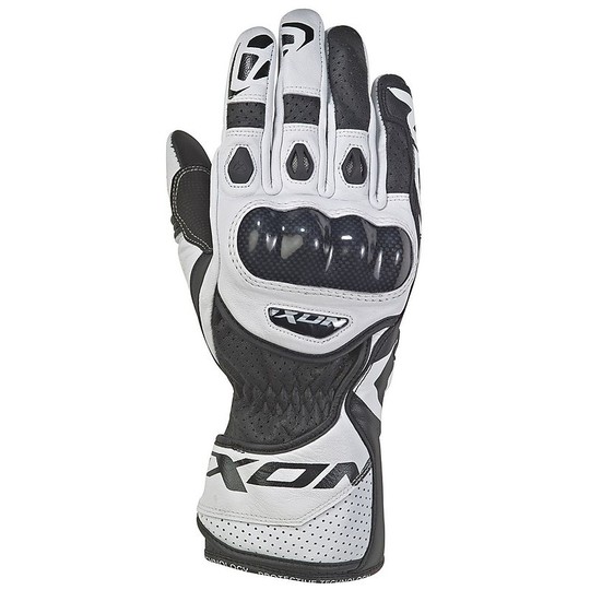 Ixon RS Circuit 2 Motorcycle Racing Gloves In Black White Leather