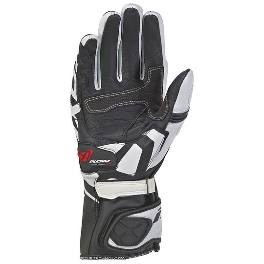 Ixon RS Circuit 2 Motorcycle Racing Gloves In Black White Leather