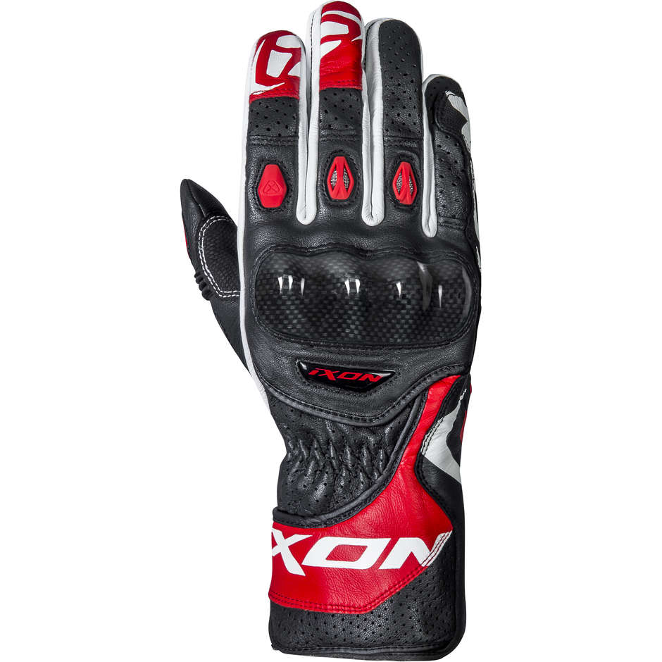 Ixon RS CIRCUIT-R Sports Leather Motorcycle Gloves Black Red