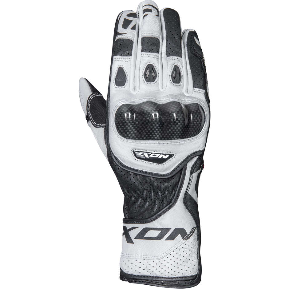 Ixon RS CIRCUIT-R Sports Leather Motorcycle Gloves White Black