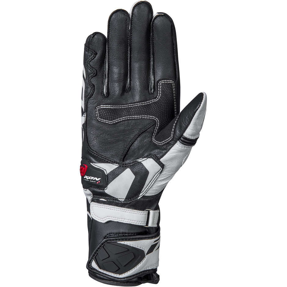 Ixon RS CIRCUIT-R Sports Leather Motorcycle Gloves White Black