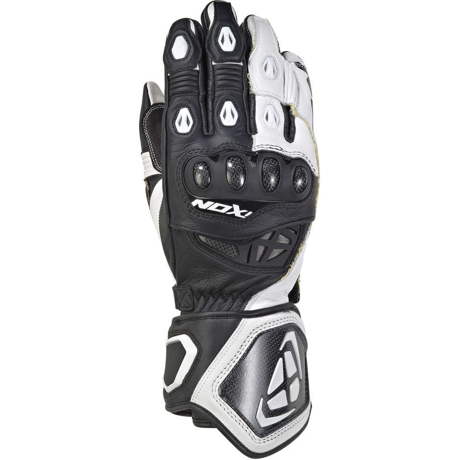 Ixon RS Genius 2 Motorcycle Gloves In Black White Leather