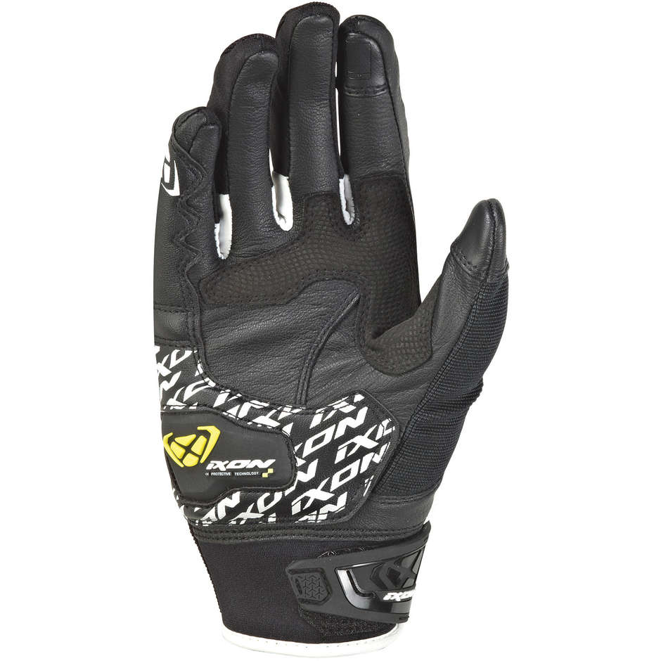 Ixon RS Grip 2 Damen Sommer Motorrad Handschuhe In Schwarz Weiß Leder und Stoff