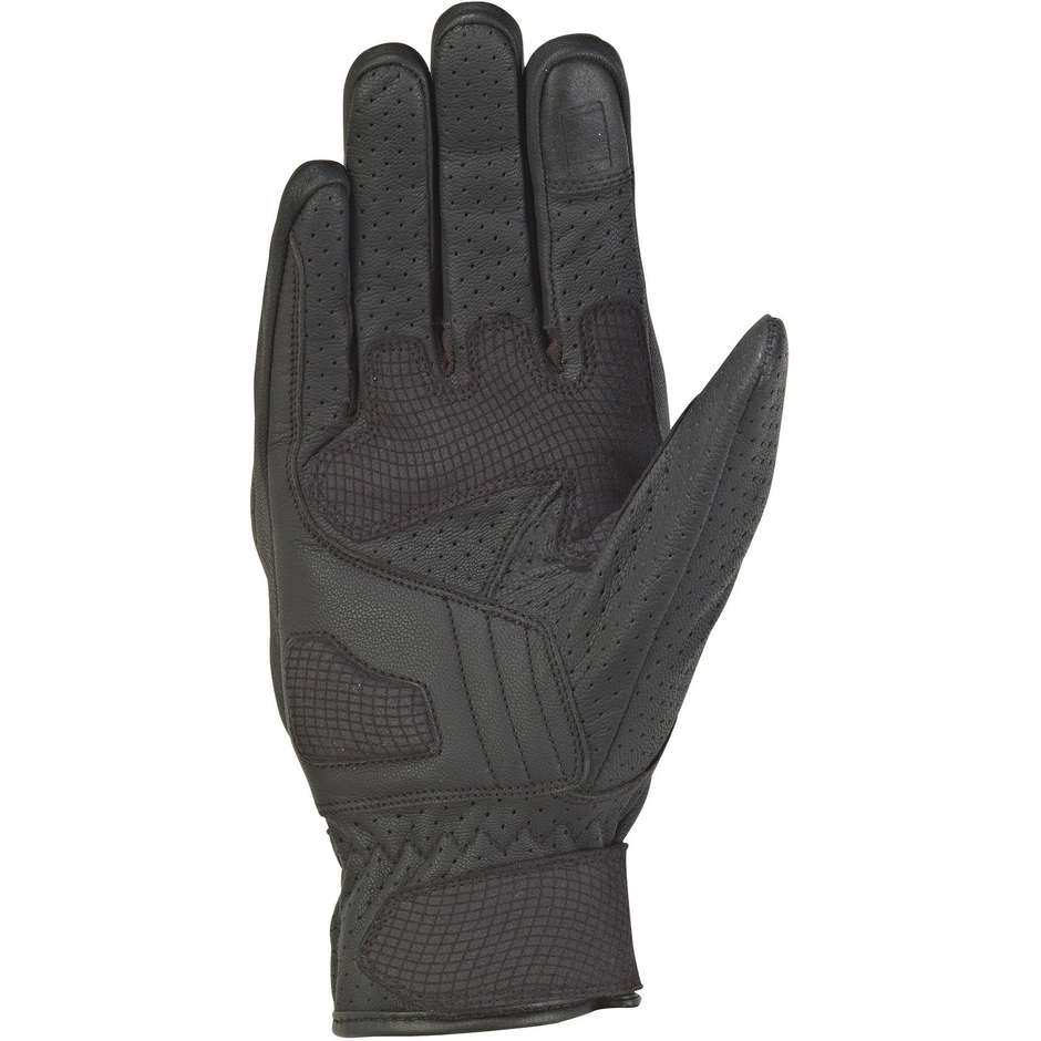 Ixon RS Hunt Air 2 Sommer Motorrad Handschuhe aus schwarzem Leder und Stoff