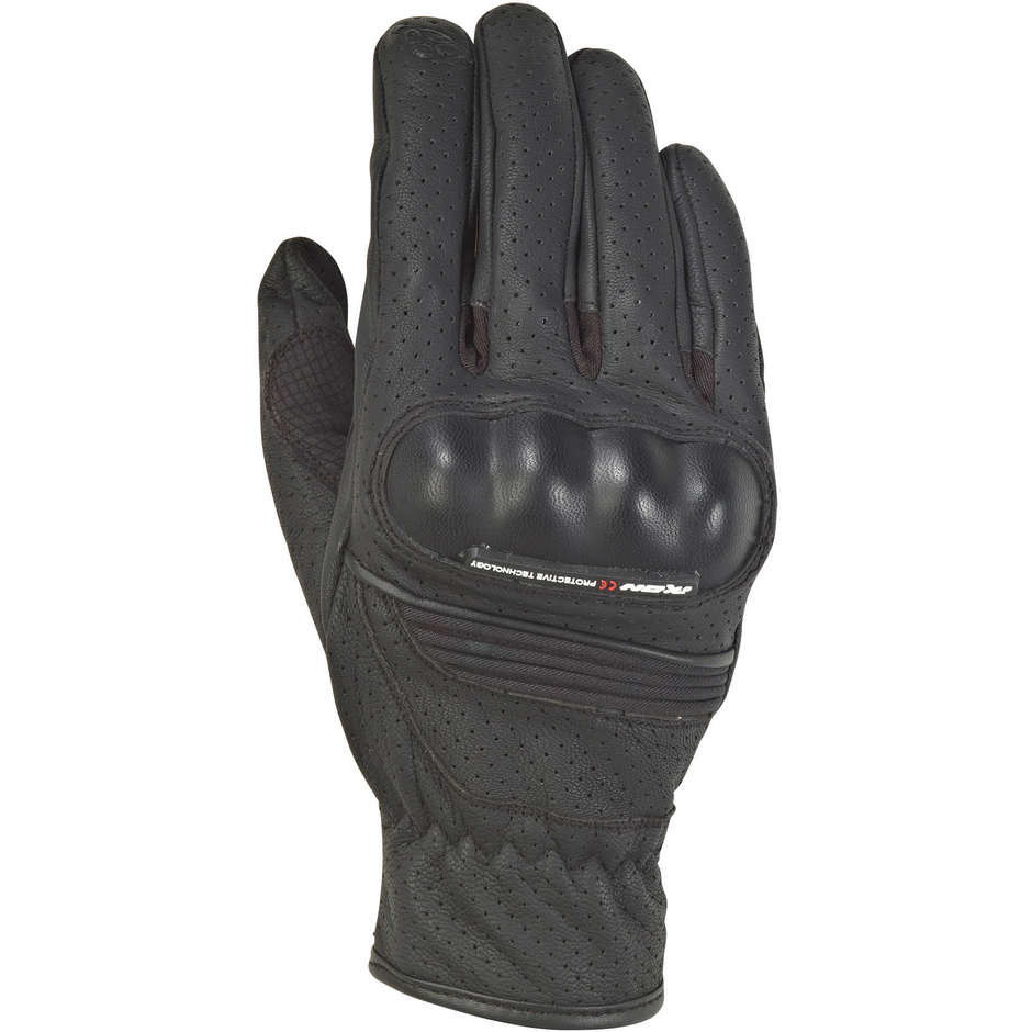 Ixon RS Hunt Air 2 Summer Motorcycle Gloves in Black Leather and Fabric