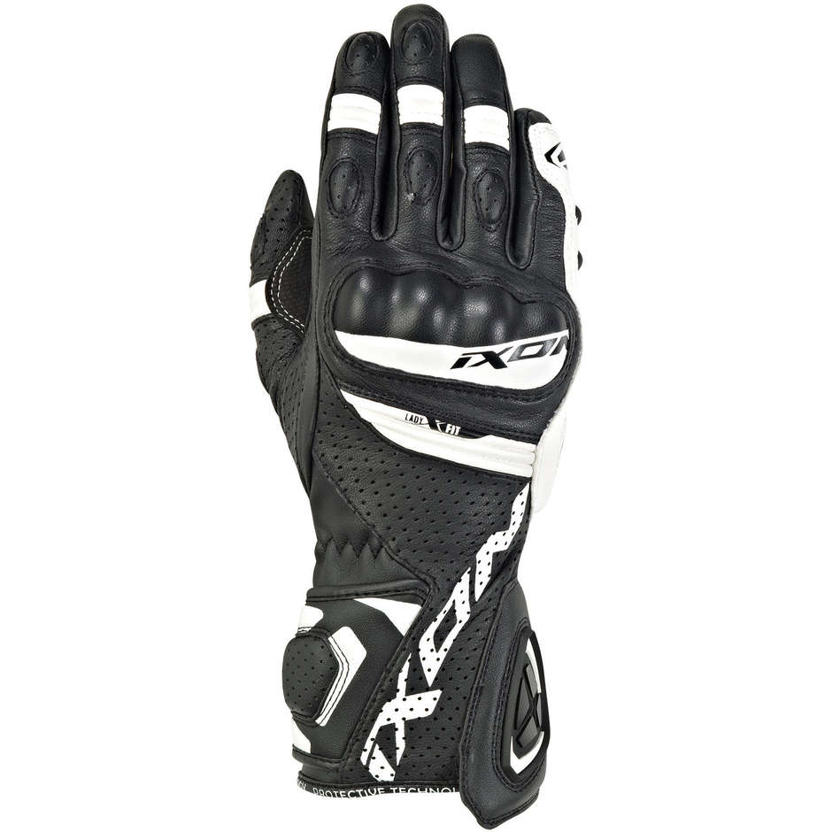 Ixon RS Motorcycle Gloves Tempo Air Lady Leather Black White