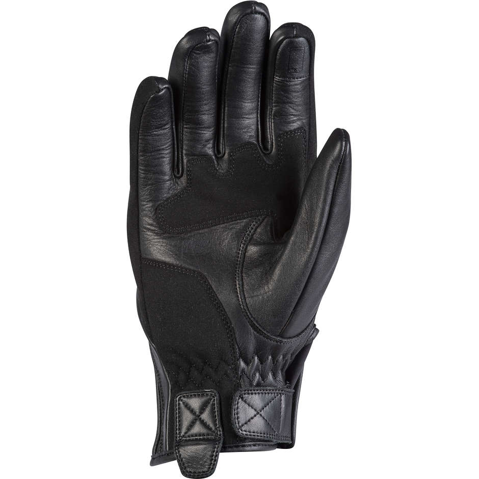 Ixon RS NEO Custom Leather Half Season Motorcycle Gloves Black