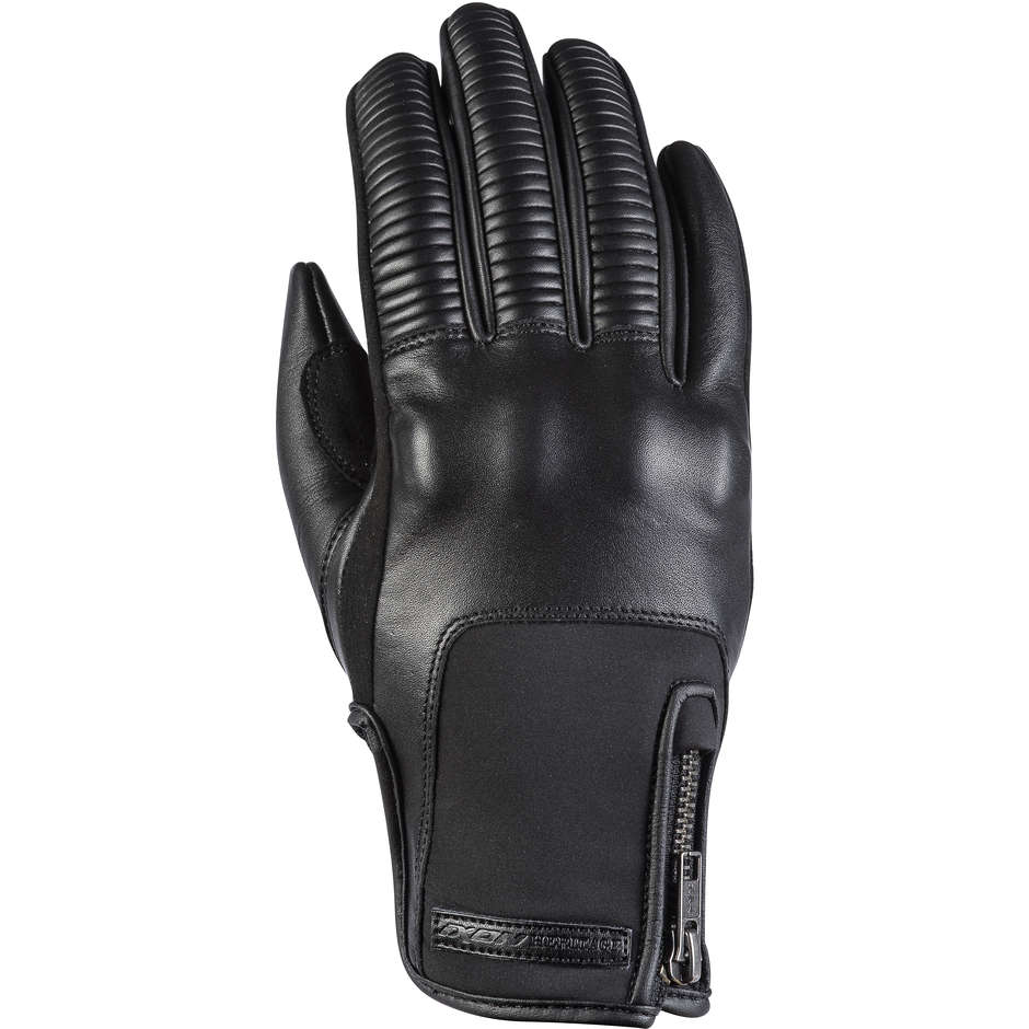 Ixon RS NEO Lady Schwarzes Leder Custom Motorrad Half Season Handschuhe