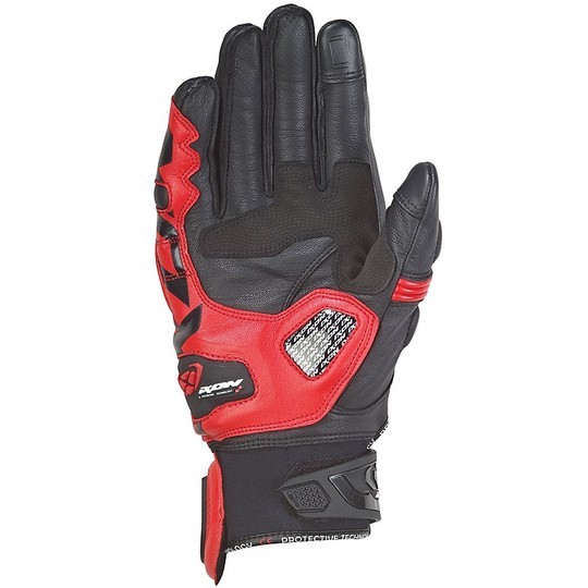 Ixon RS Recall Motorcycle Gloves In Black Red Leather and Fabric