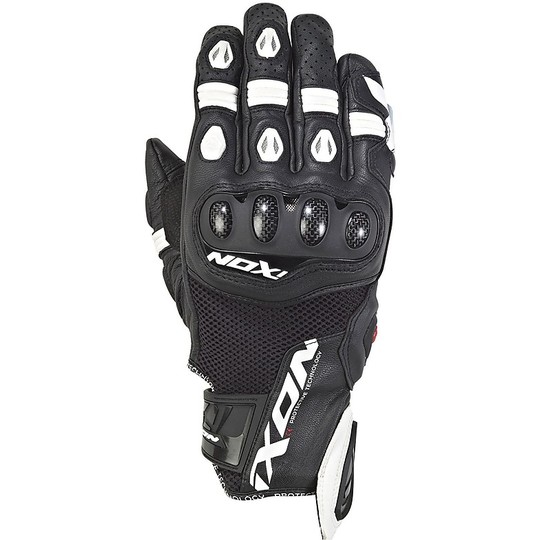 Ixon RS Recall Motorcycle Gloves In Black White Leather and Fabric