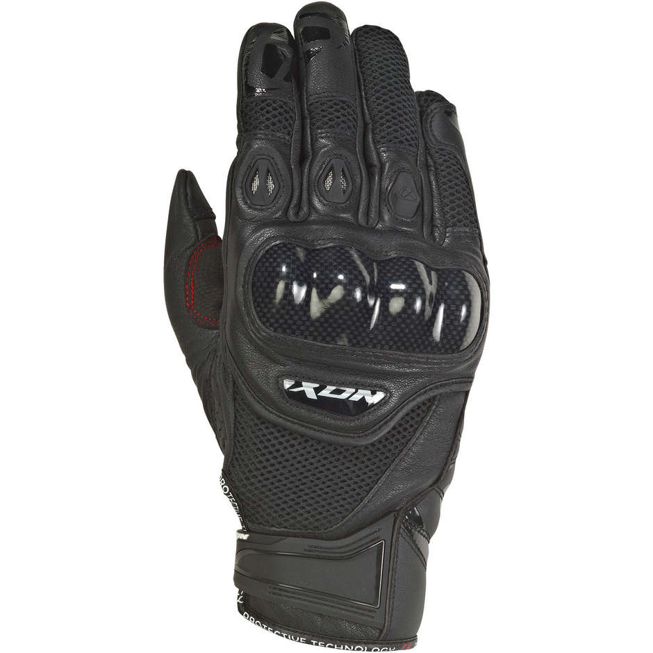 Ixon RS Recon Air Summer Motorcycle Gloves in Black Leather and Fabric