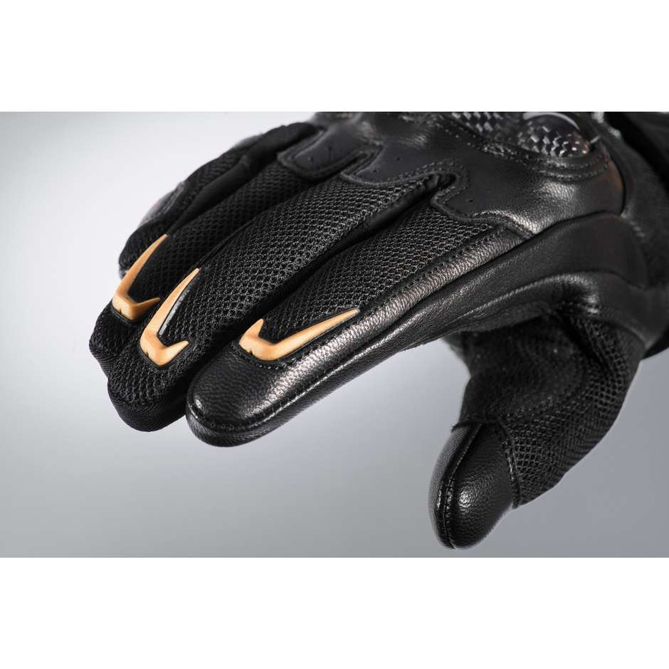 Ixon RS Rise Air 2 Lady Summer Motorcycle Gloves In Black Gold Leather and Fabric