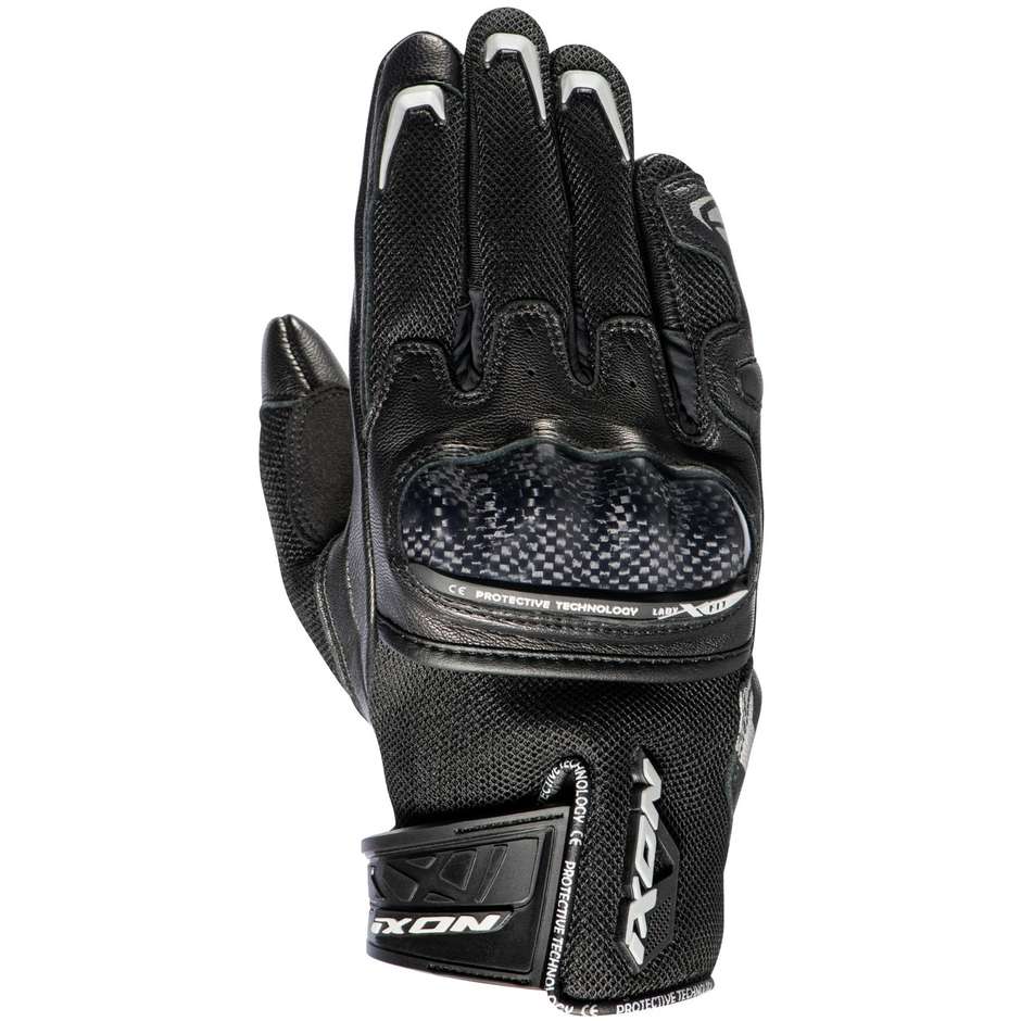 Ixon RS Rise Air 2 Lady Summer Motorcycle Gloves In Black Silver Leather and Fabric
