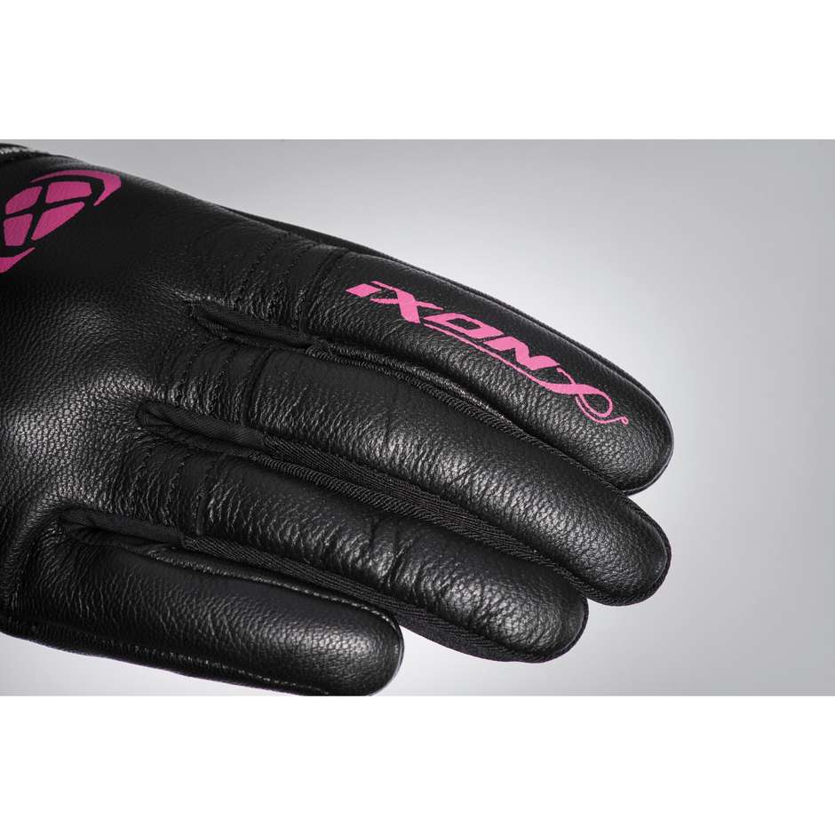 Ixon RS Shine 2 lady Summer Motorcycle Gloves In Black Fuchsia Leather and Fabric