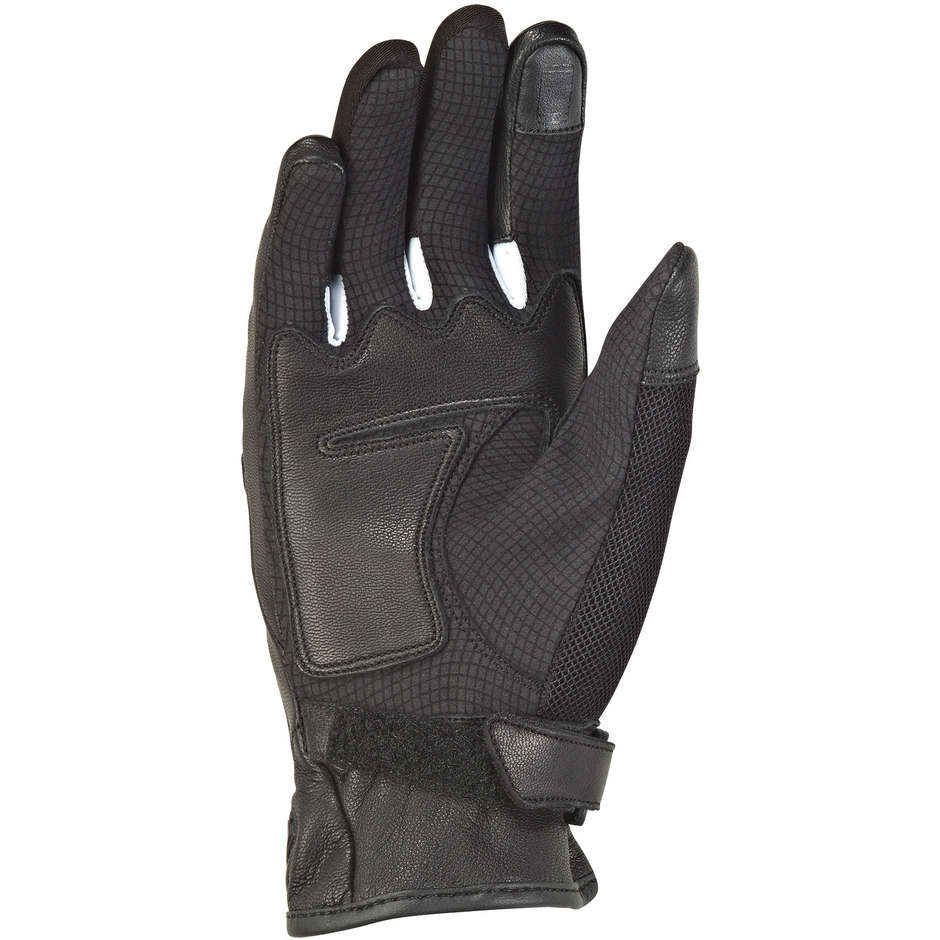 Ixon RS Shine 2 lady Summer Motorcycle Gloves In Black White Leather and Fabric