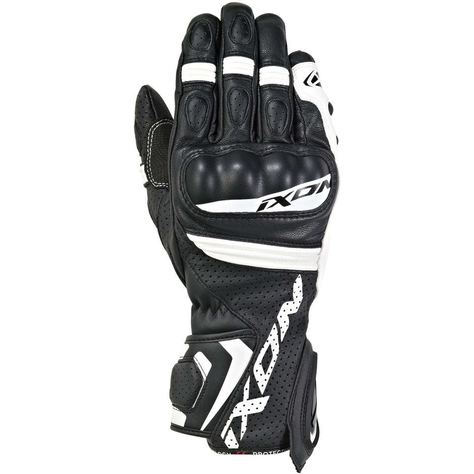 Ixon RS Tempo Air Racing Gloves In Black White Leather