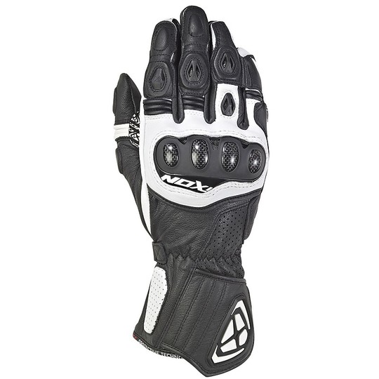 Ixon RS Tilt Motorcycle Gloves In Black White Leather