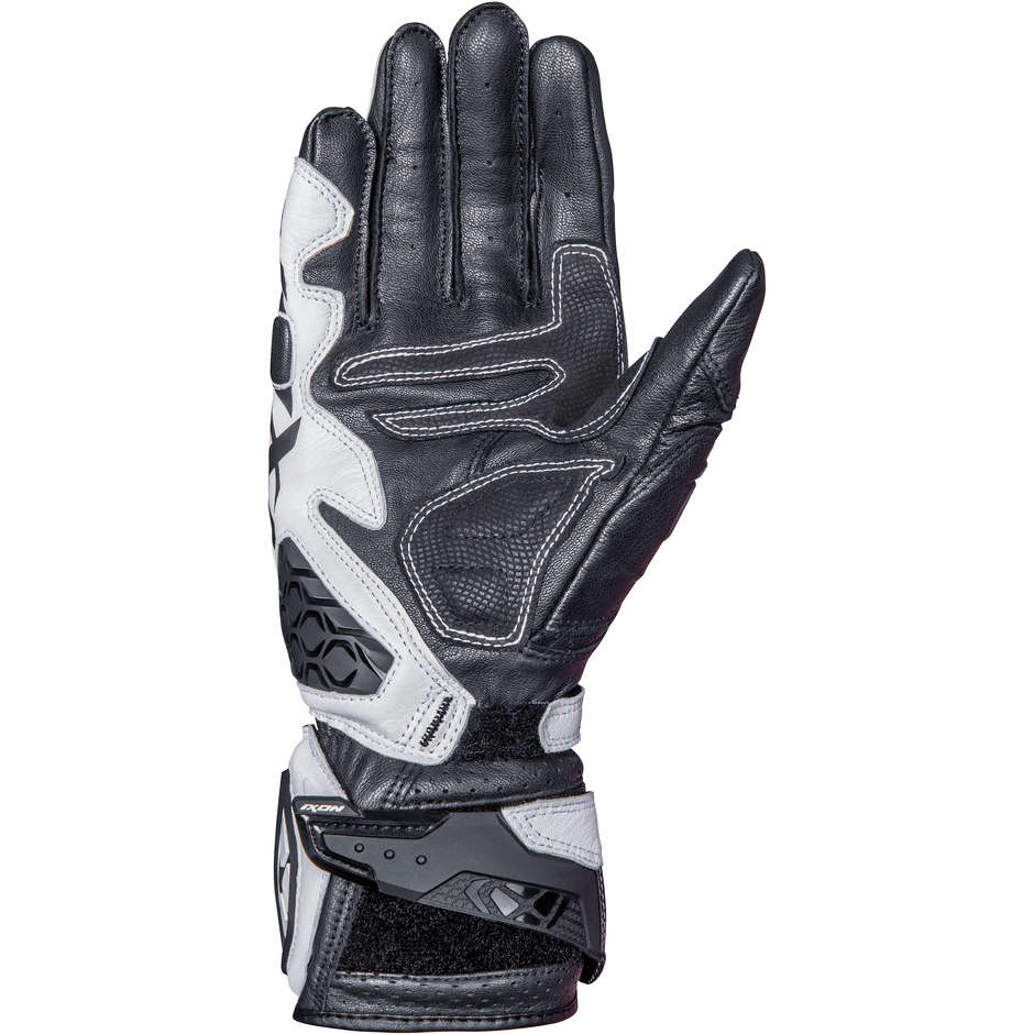 Ixon RS TILTER Sports Leather Motorcycle Gloves Black White