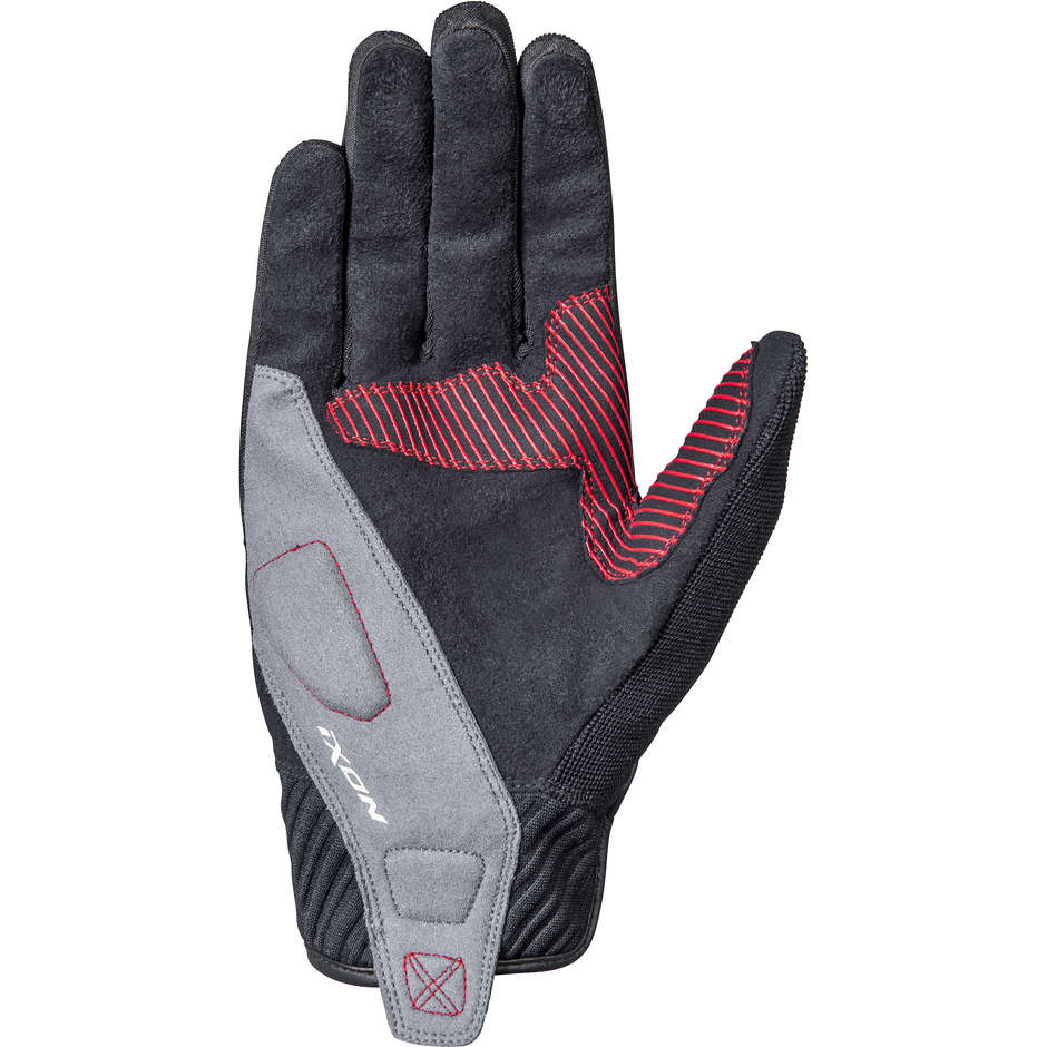 Ixon RS WHEELIE Summer Fabric Motorcycle Gloves Black White Red