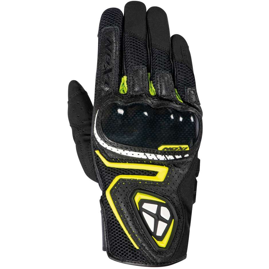 Ixon RS5 AIR Summer Leather Gloves Black Bright Yellow