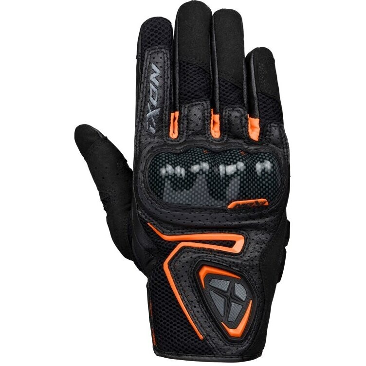 Ixon RS5 AIR Summer Leather Motorcycle Gloves Black Orange