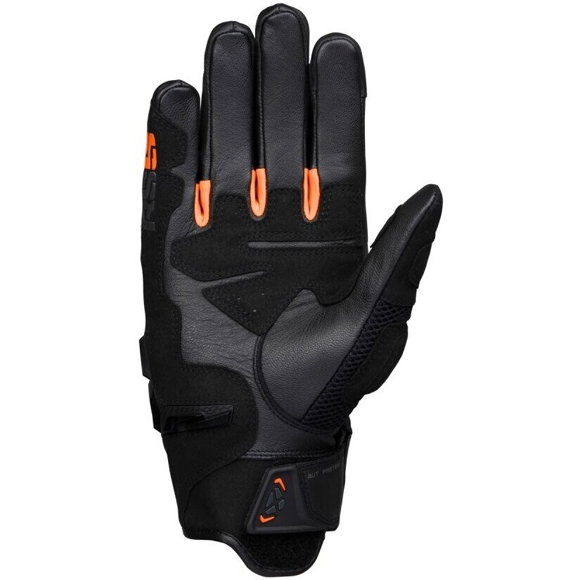Ixon RS5 AIR Summer Leather Motorcycle Gloves Black Orange
