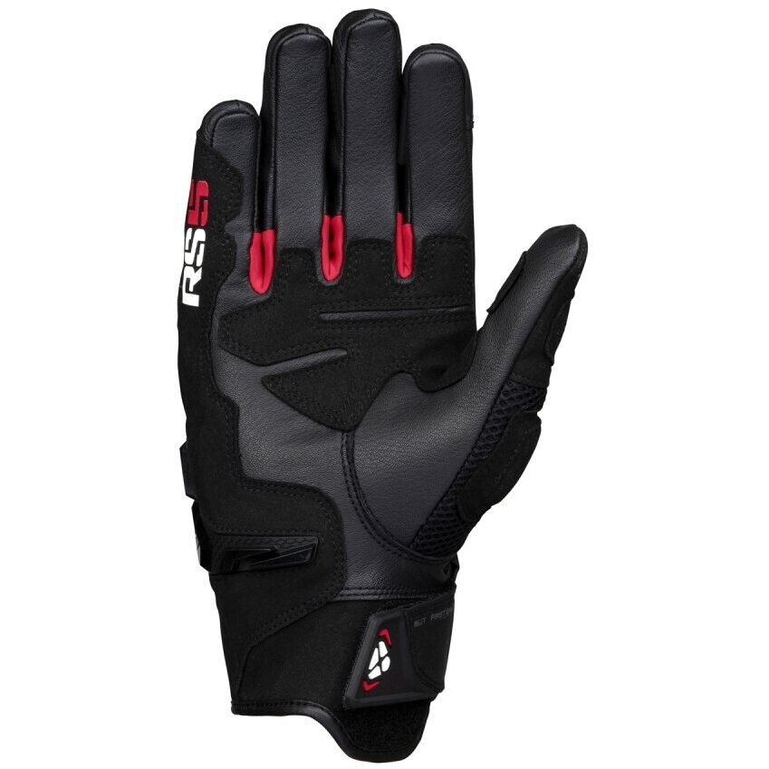 Ixon RS5 AIR Summer Leather Motorcycle Gloves Black White Red