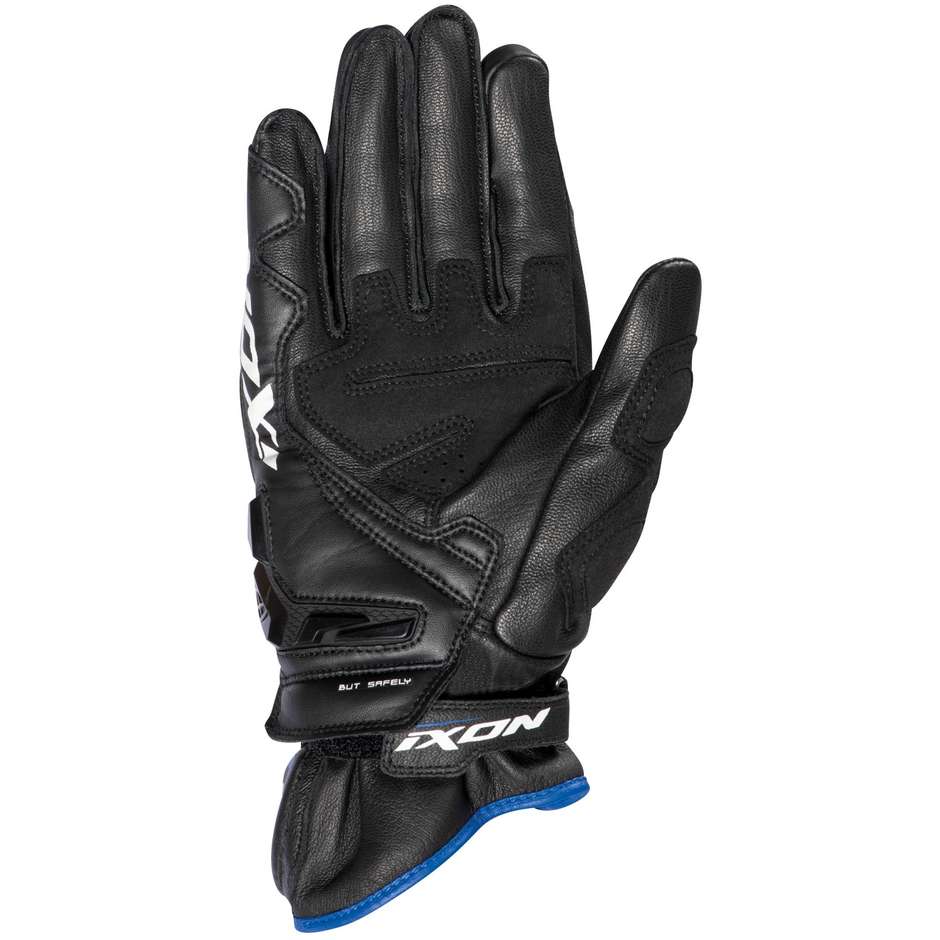Ixon RS6 AIR Black White Blue Summer Leather Motorcycle Gloves