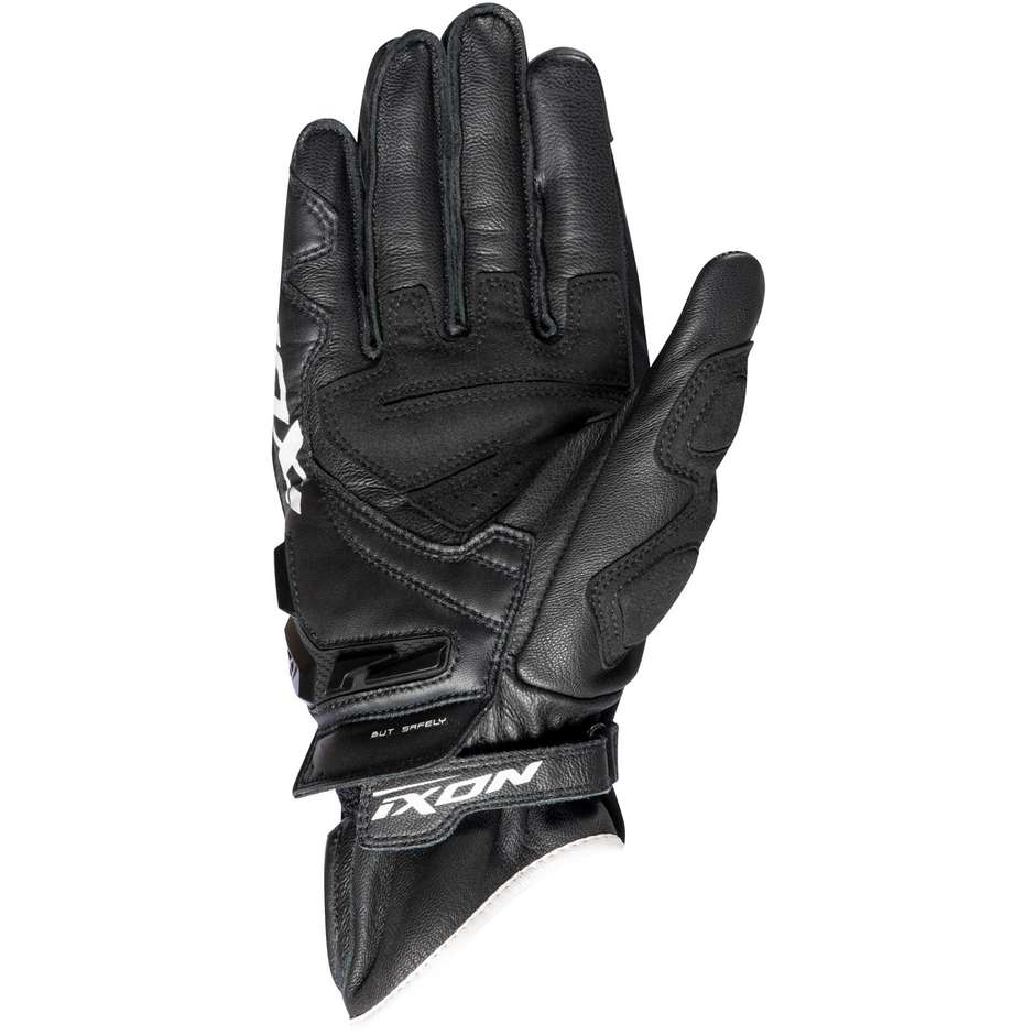 Ixon RS6 AIR Black White Summer Leather Motorcycle Gloves