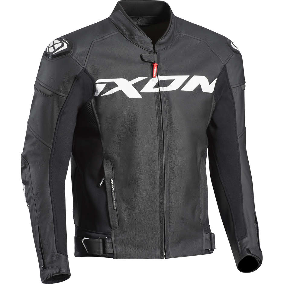 Ixon SPARROW Racing Veste de moto en cuir noir blanc