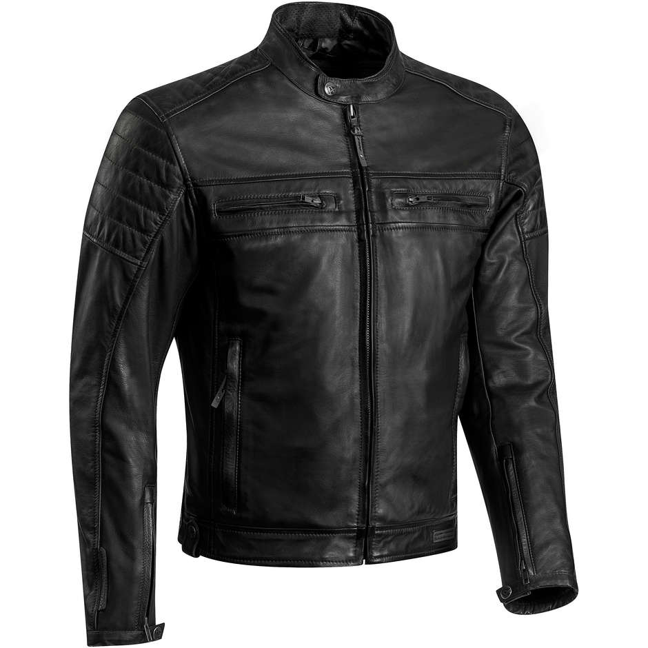 Ixon TORQUE Black Custom Leather Motorcycle Jacket