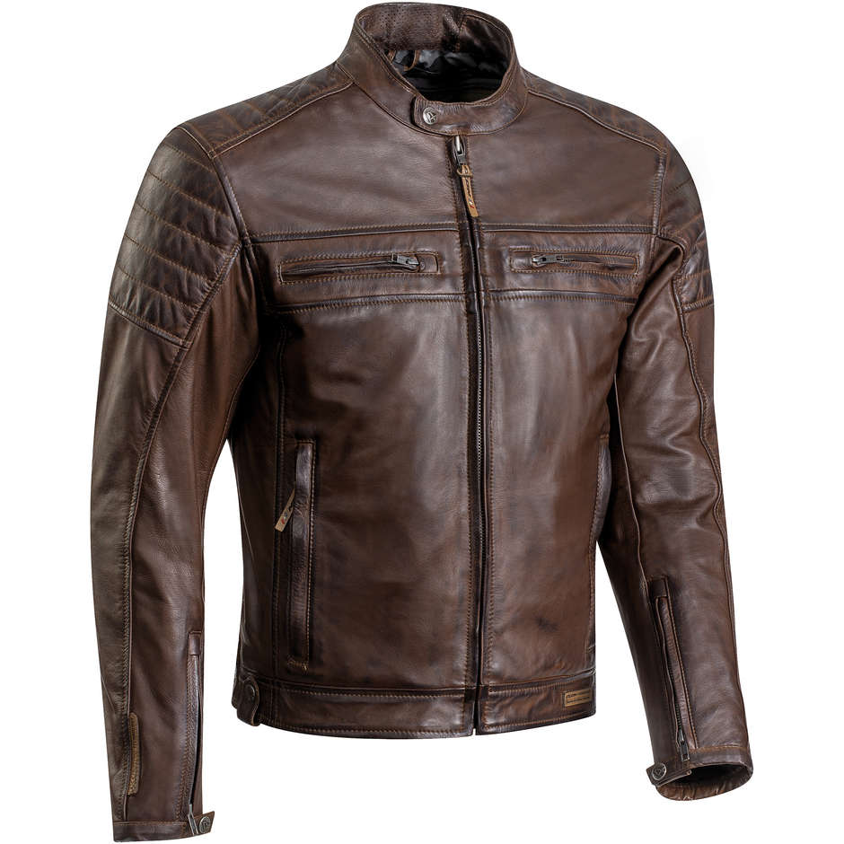 Ixon TORQUE Brown Custom Leather Motorcycle Jacket