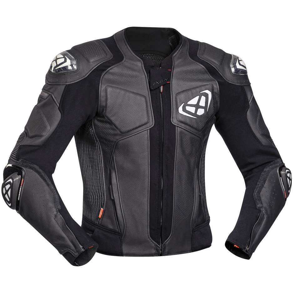 Ixon VENDETTA EVO JK Racing Leather Motorcycle Jacket Black White