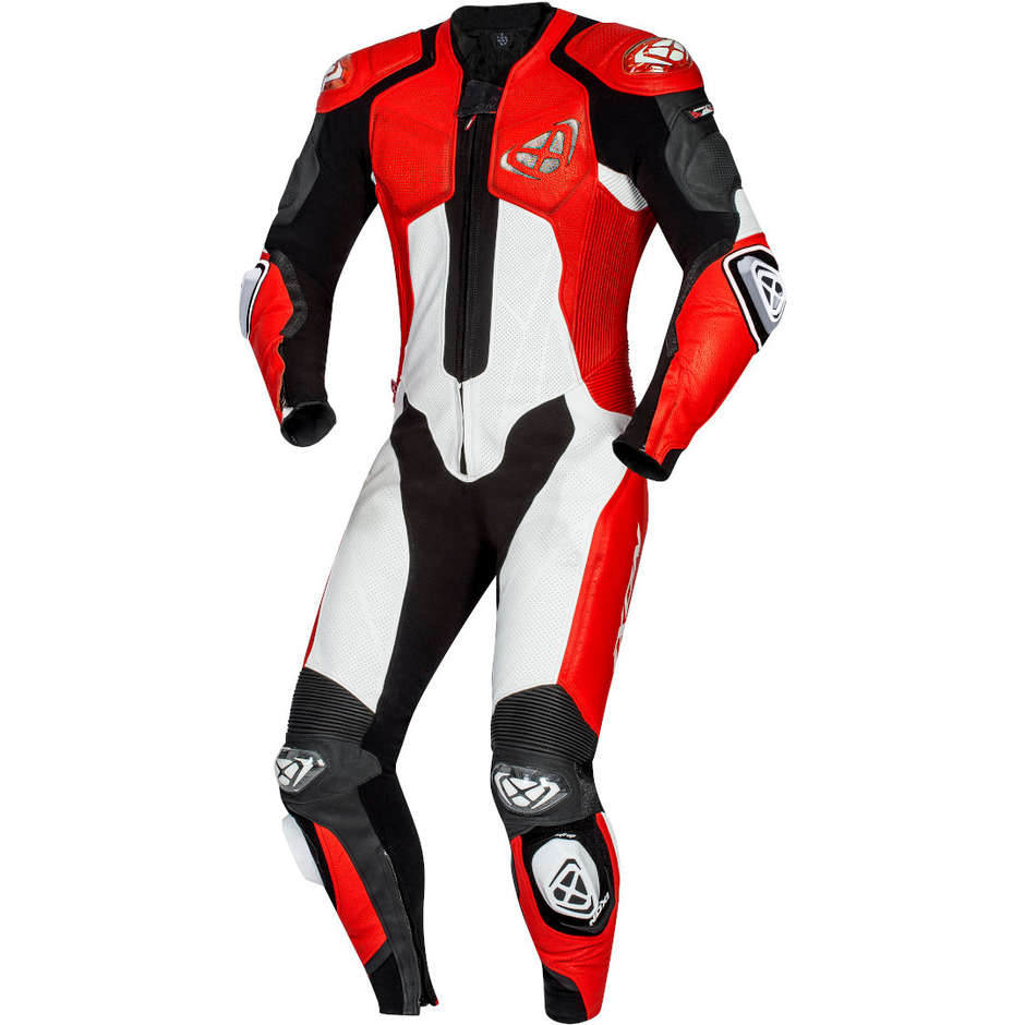 Ixon VENDETTA Racing Combinaison de moto en cuir Noir Rouge Blanc