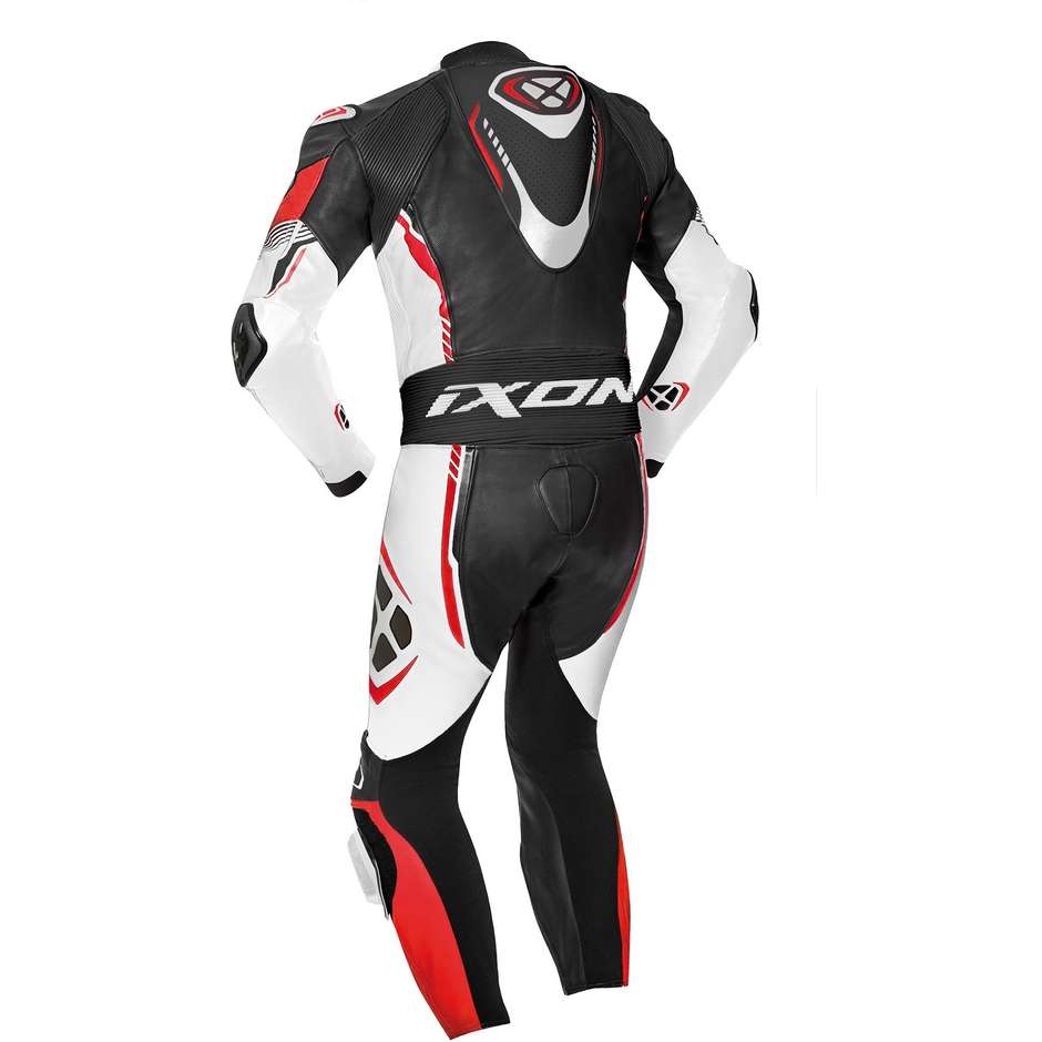 Ixon VORTEX 2 Combinaison de moto professionnelle en cuir noir blanc rouge