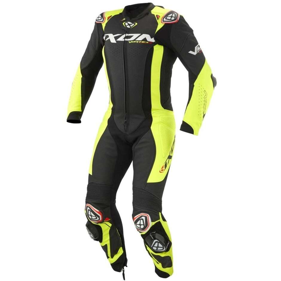 Ixon VORTEX 3 Full Motorcycle Suit Black Yellow Fluo