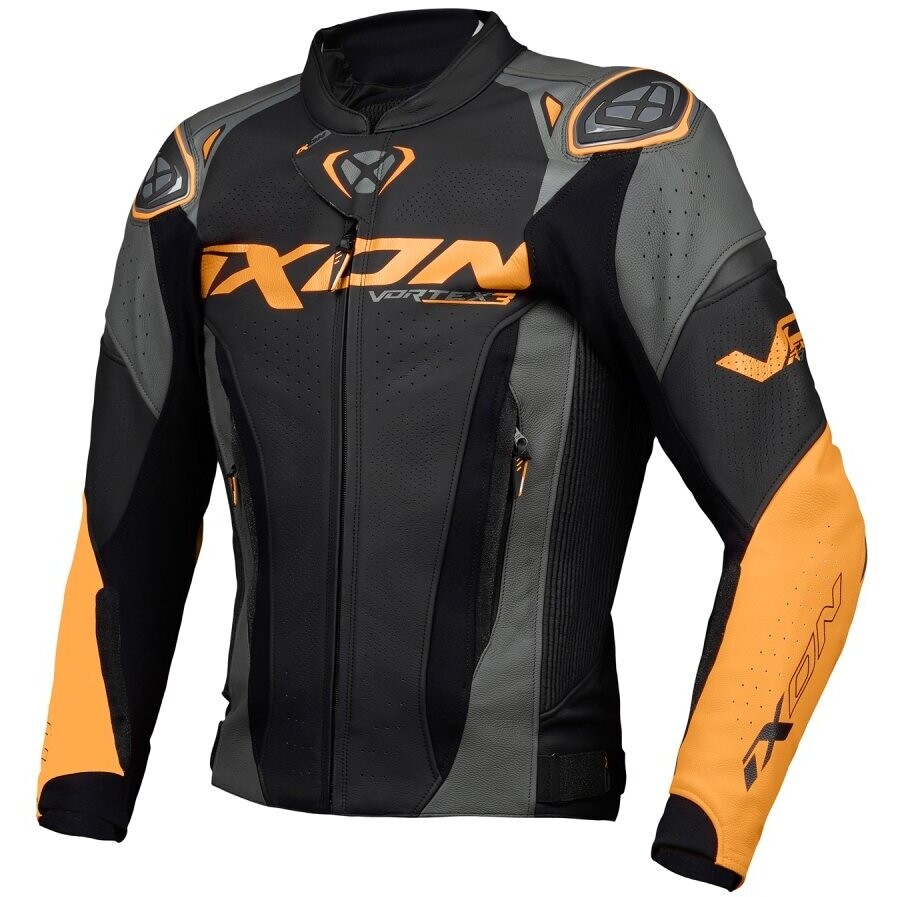 Ixon VORTEX 3 JKT Motorcycle Jacket Black Anthracite Orange